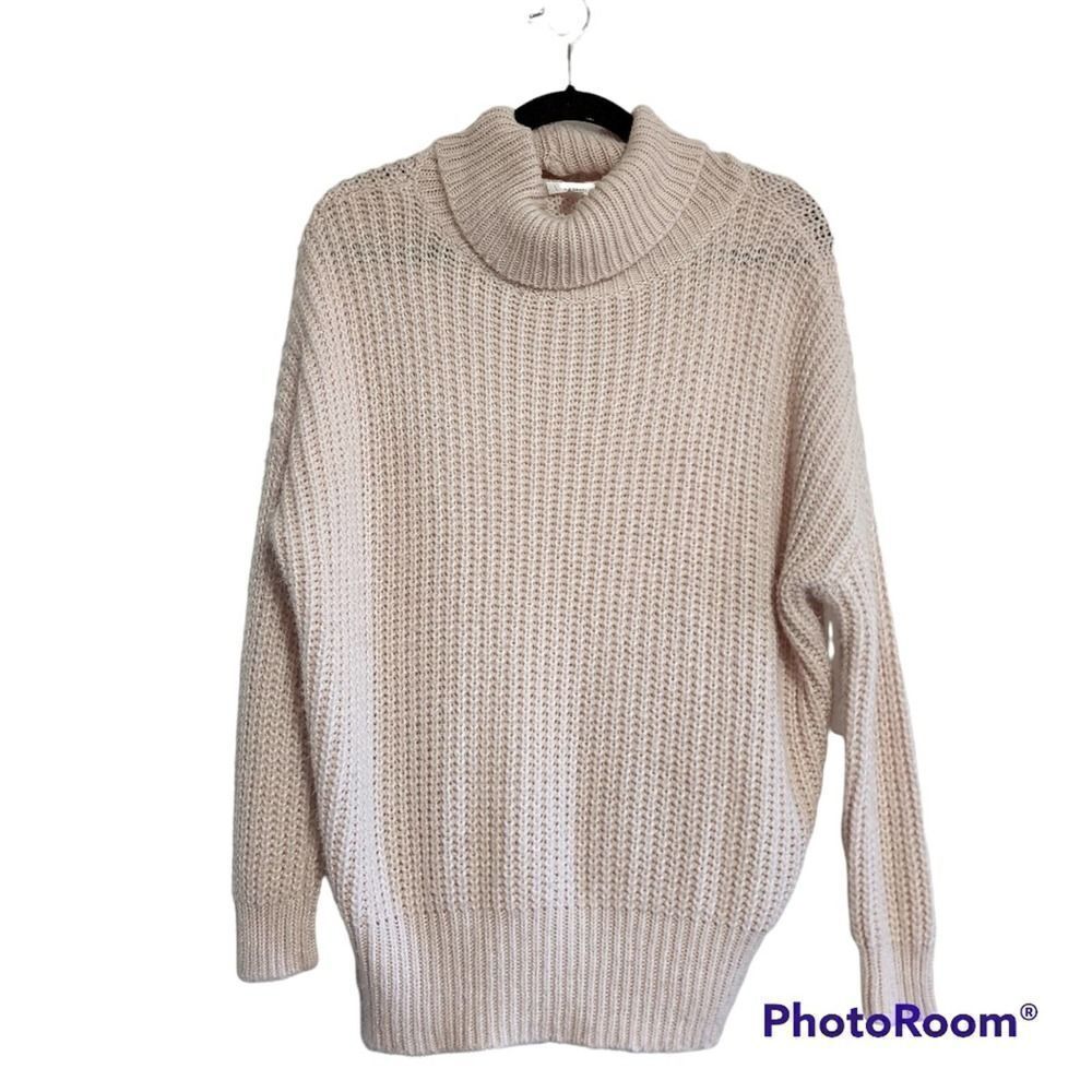 Leith sweater pale pink cowl neck oversized chunky comfy XS